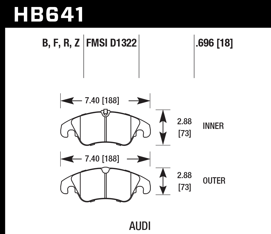 HB641N.696 - Hawk HP Plus Brake Pads; Front - Image 3