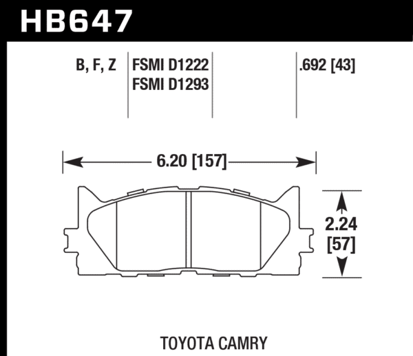 HB647Z.692 - Hawk PC Brake Pads; Front - Image 3