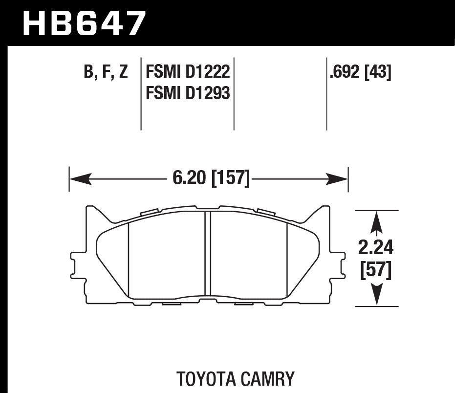 HB647F.692 - Hawk HPS Brake Pads; Front - Image 3