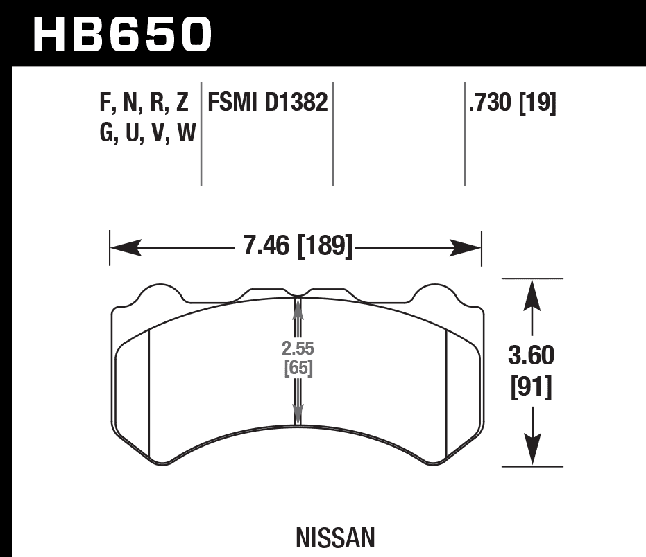 HB650U.730 - Hawk DTC-70 Brake Pads; Front - Image 3
