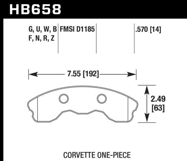 HB658U.570 - Hawk DTC-70 Brake Pads; Front - Image 3