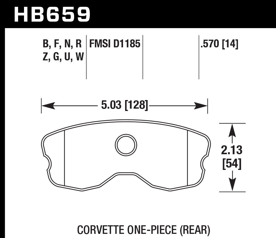 HB659F.570 - Hawk HPS Brake Pads; Rear - Image 3