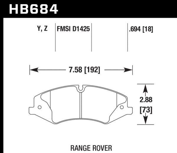 HB684Z.694 - Hawk PC Brake Pads; Front - Image 3