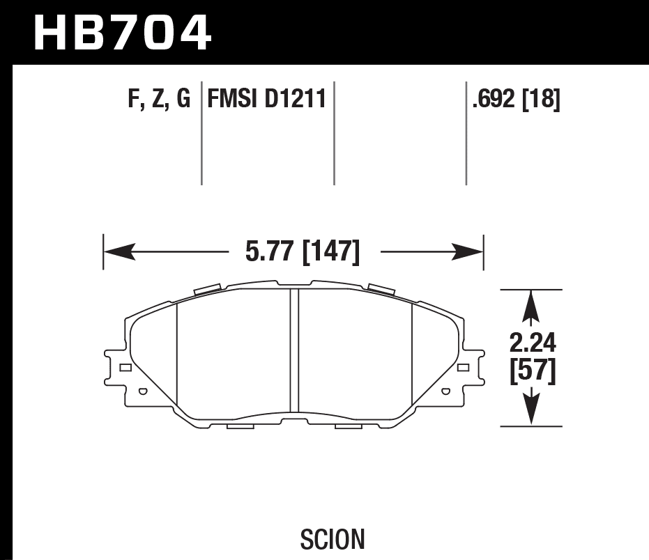 HB704F.692 - Hawk HPS Brake Pads; Front - Image 3
