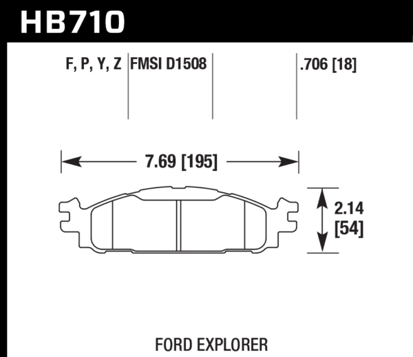 HB710Z.706 - Hawk PC Brake Pads; Front - Image 3