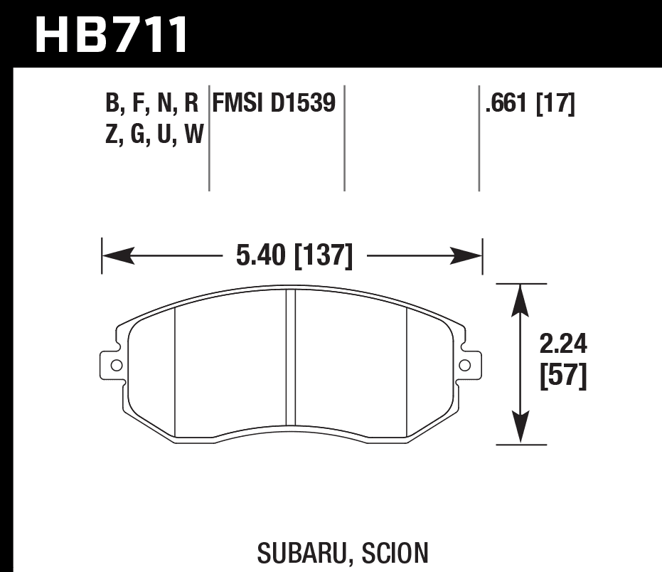 HB711W.661 - Hawk DTC-30 Brake Pads; Front - Image 3