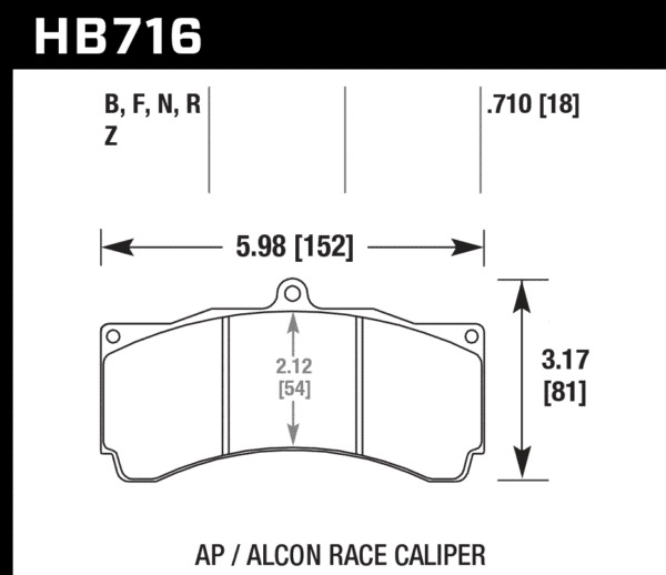 HB716N.710 - Hawk HP Plus Brake Pads; - Image 3