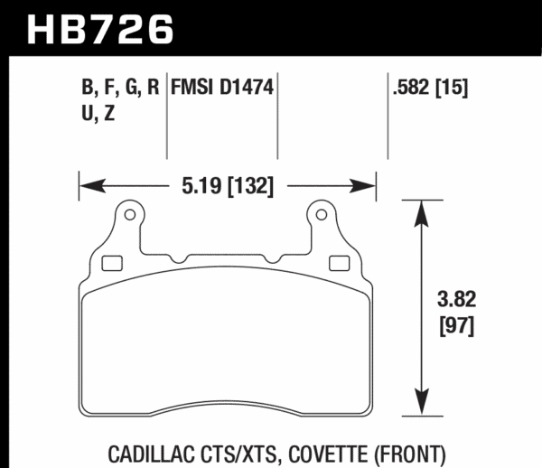 HB726U.582 - Hawk DTC-70 Brake Pads; Front - Image 3