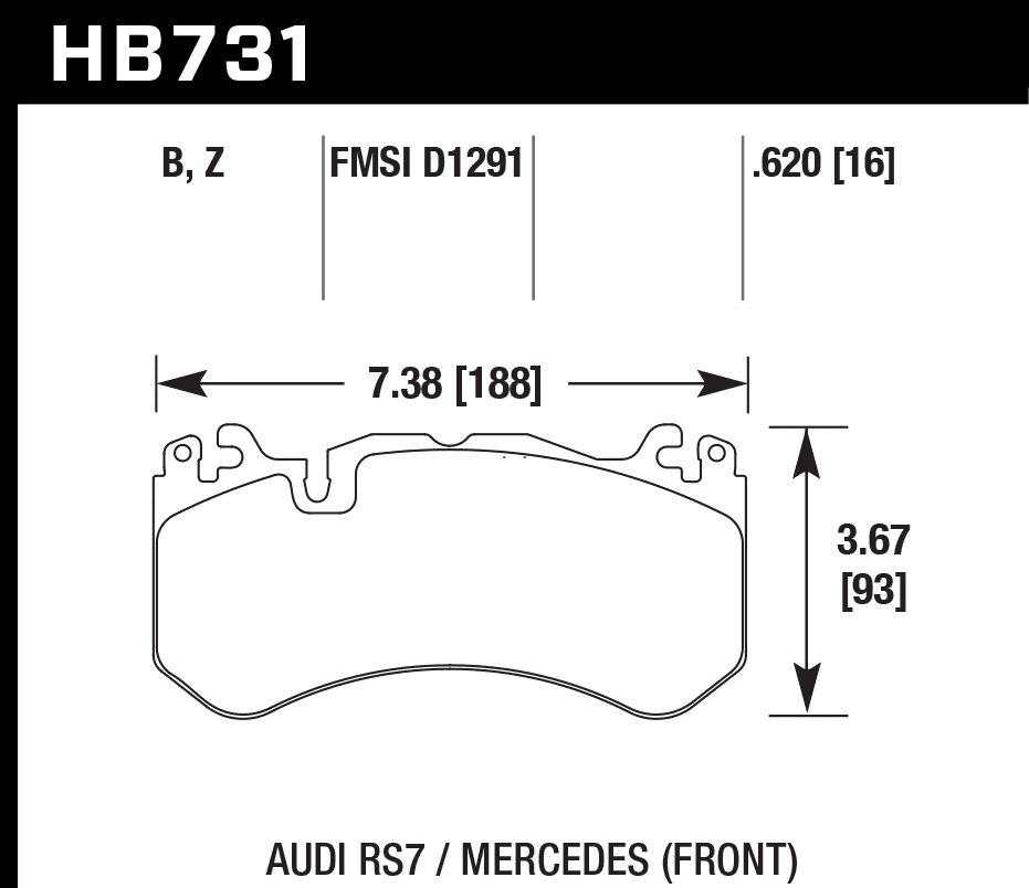 HB731B.620 - Hawk HPS 5.0 Brake Pads; Front - Image 3