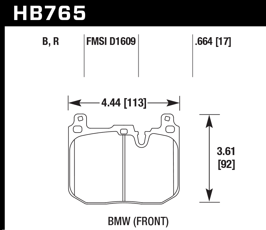 HB765W.664 - Hawk DTC-30 Brake Pads; Front - Image 3