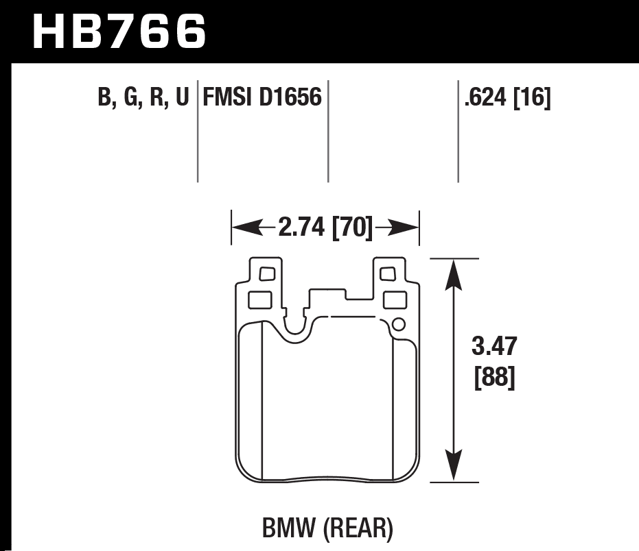 HB766G.624 - Hawk DTC-60 Brake Pads; Rear - Image 3