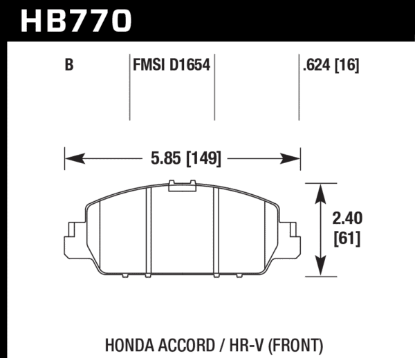 HB770B.624 - Hawk HPS 5.0 Brake Pads; Front - Image 3