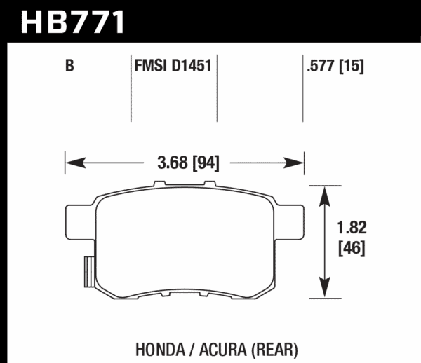 HB771B.597 - Hawk HPS 5.0 Brake Pads; Rear - Image 3