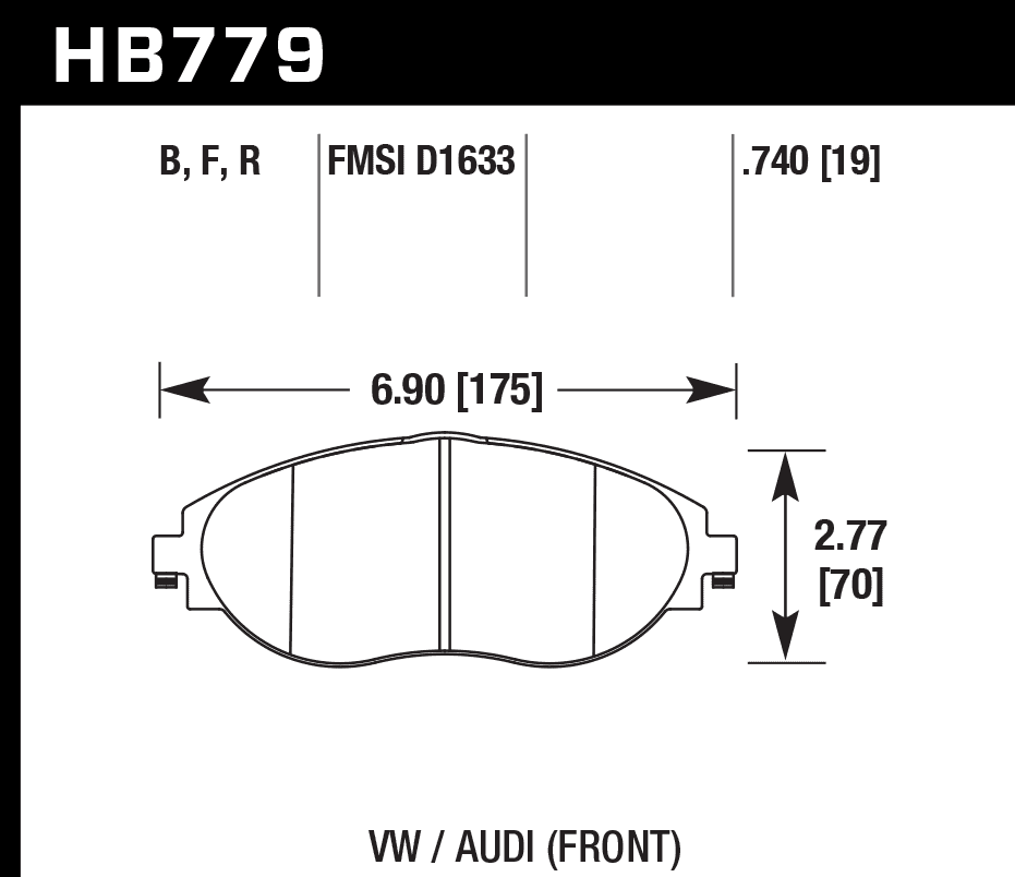 HB779B.740 - Hawk HPS 5.0 Brake Pads; Front - Image 3