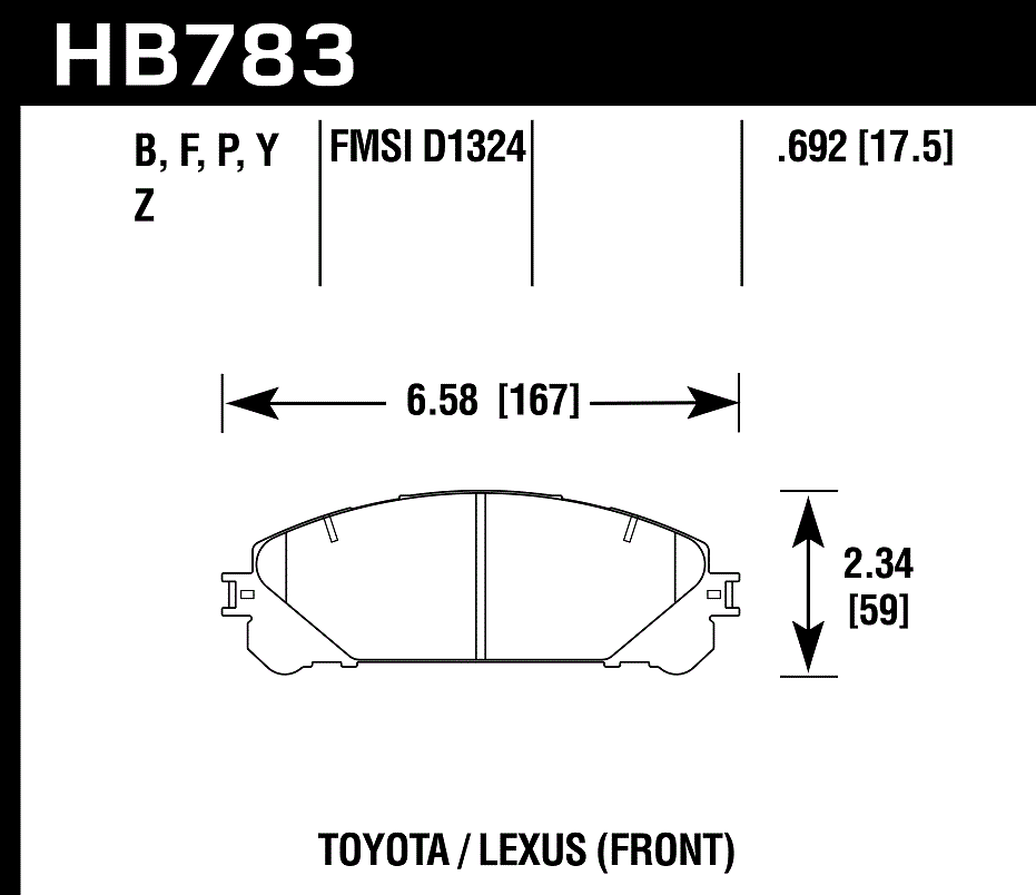 HB783Z.692 - Hawk PC Brake Pads; Front - Image 3