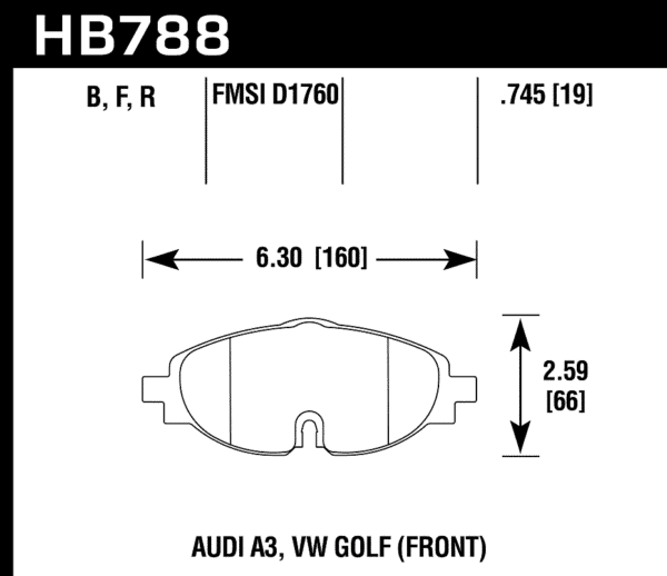 HB788B.745 - Hawk HPS 5.0 Brake Pads; Front - Image 3