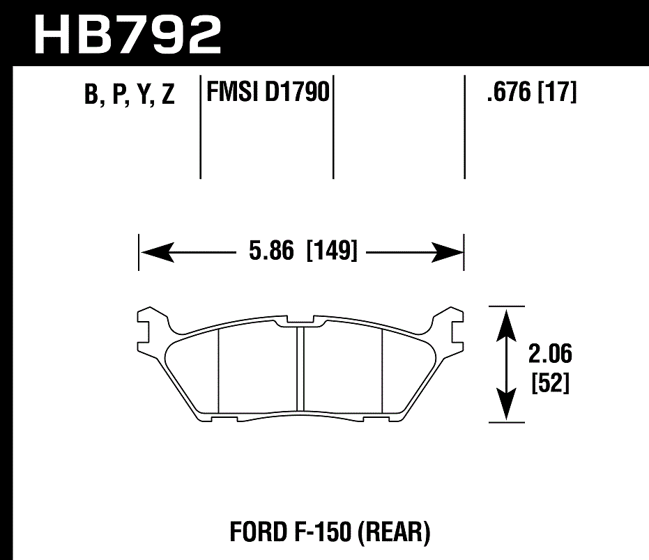 HB792Y.676 - Hawk LTS Brake Pads; Rear - Image 3