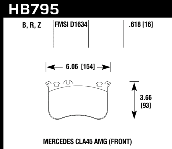 HB795Z.618 - Hawk PC Brake Pads; Front - Image 3
