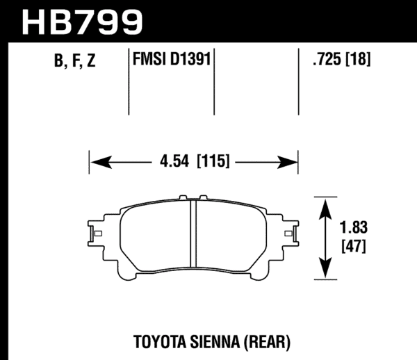 HB799F.597 - Hawk HPS Brake Pads; Rear - Image 3