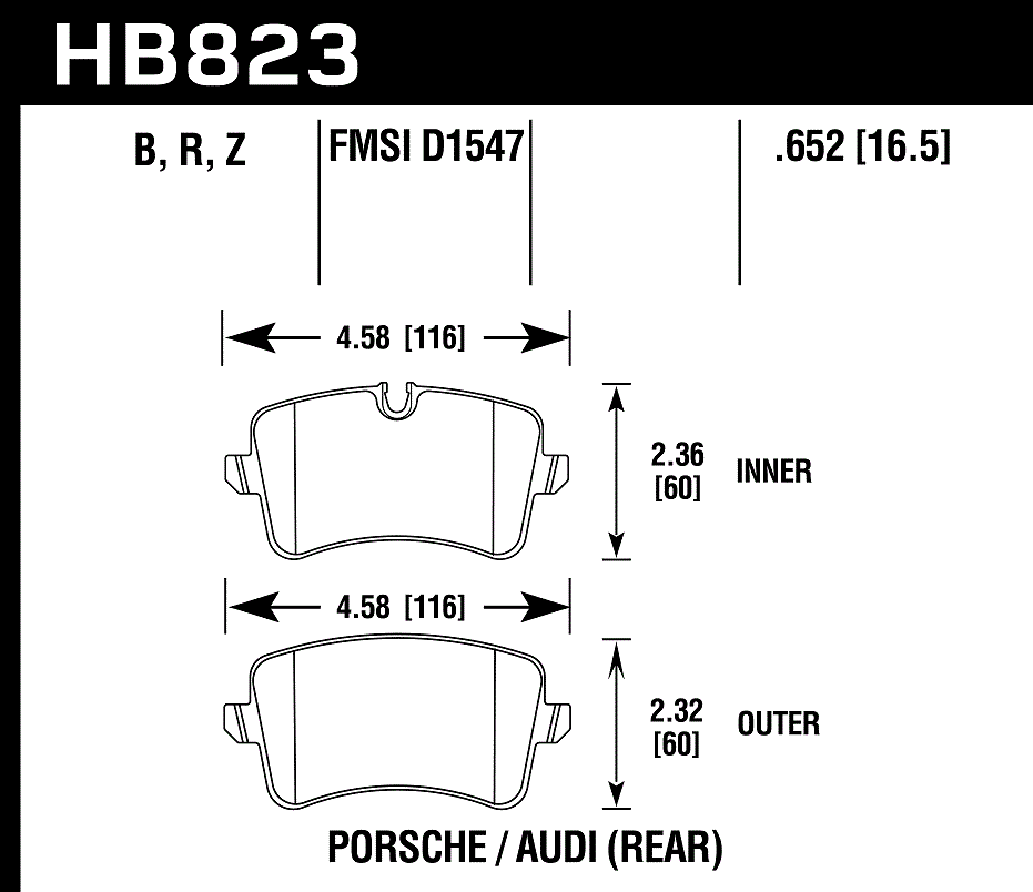 HB823Z.652 - Hawk PC Brake Pads; Rear - Image 3