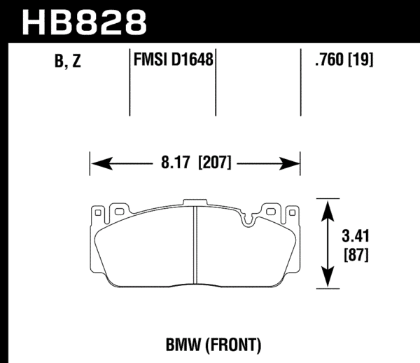 HB828Z.760 - Hawk PC Brake Pads; Front - Image 3