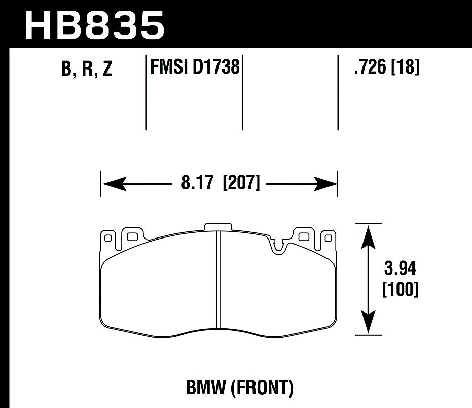 HB835B.726 - Hawk HPS 5.0 Brake Pads; Front - Image 3