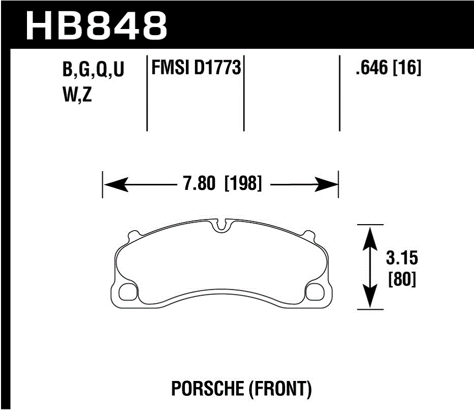 HB848U.646 - Hawk DTC-70 Brake Pads; Front - Image 3