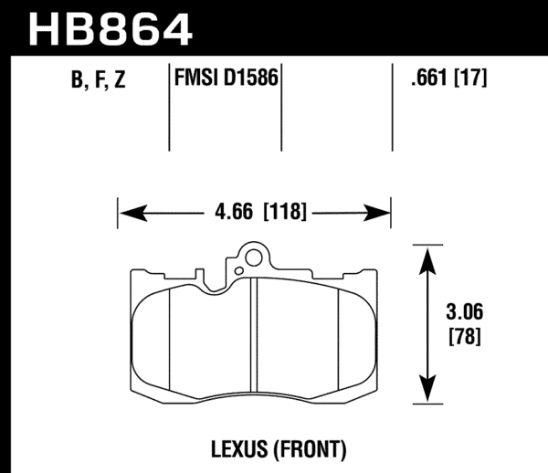 HB864F.661 - Hawk HPS Brake Pads; Front - Image 3