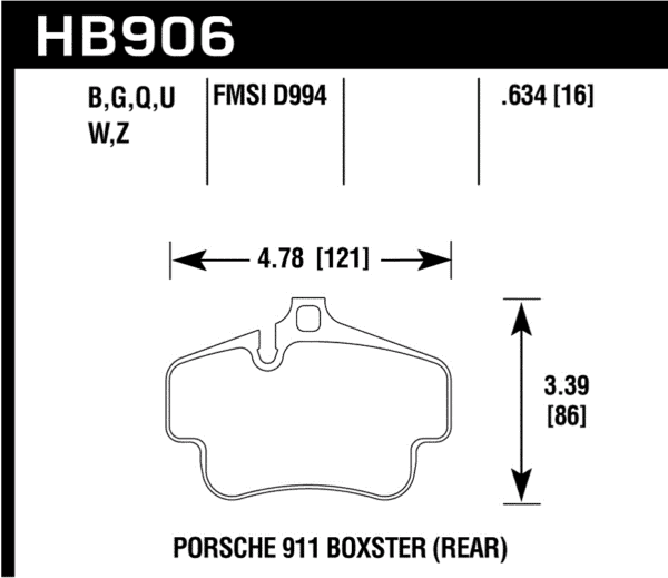 HB906B.634 - Hawk HPS 5.0 Brake Pads; Rear - Image 3