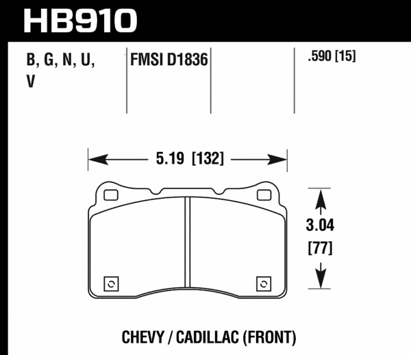 HB910N.590 - Hawk HP Plus Brake Pads; Front - Image 3