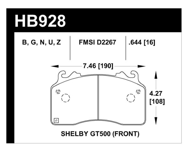 HB928N.644 - Hawk HP Plus Brake Pads; Front - Image 3