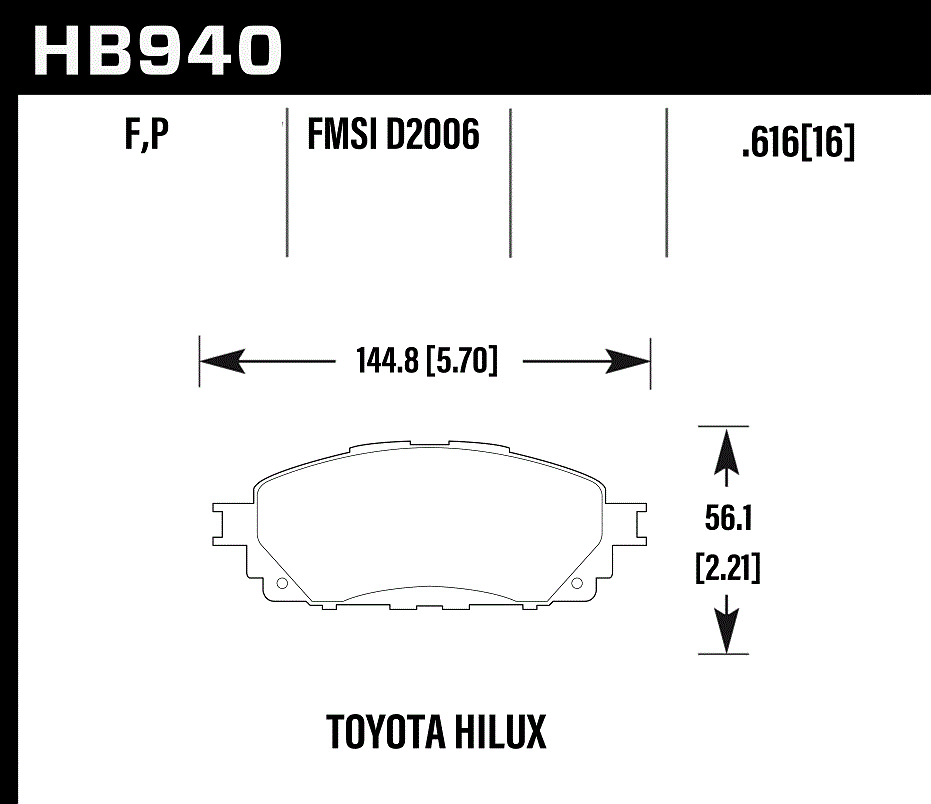 HB940P.616 - Hawk SuperDuty Brake Pads; Front - Image 3