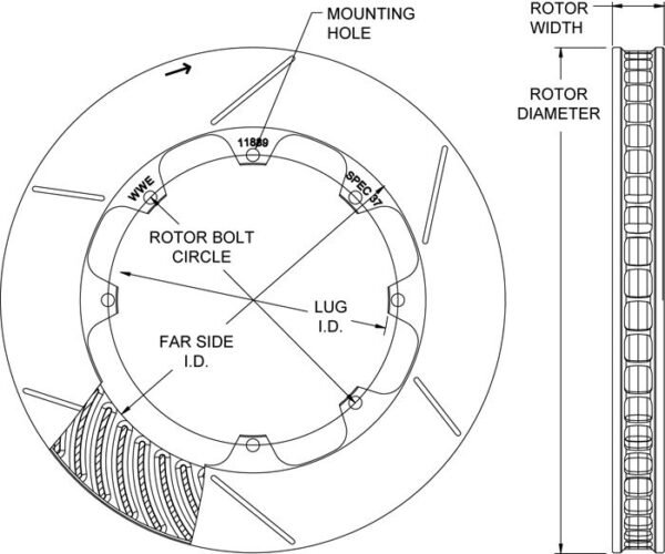 160-11840 - Wilwood GT Rotors Spec 37 - 309x32mm Bi-Slotted Left - Image 3