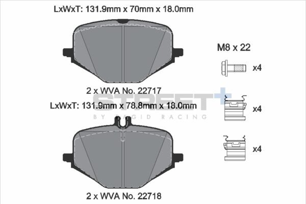 T8265SP2001 - Pagid Street+ Brake Pads; Rear - Image 2