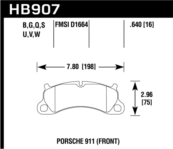 HB907N.640 - Hawk HP Plus Brake Pads; Front - Image 2