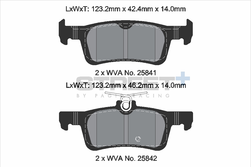 T8235SP2001 - Pagid Street+ Brake Pads; Rear - Image 2