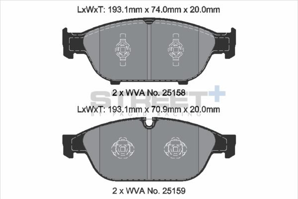 T8109SP2001 - Pagid Street+ Brake Pads; Front - Image 2