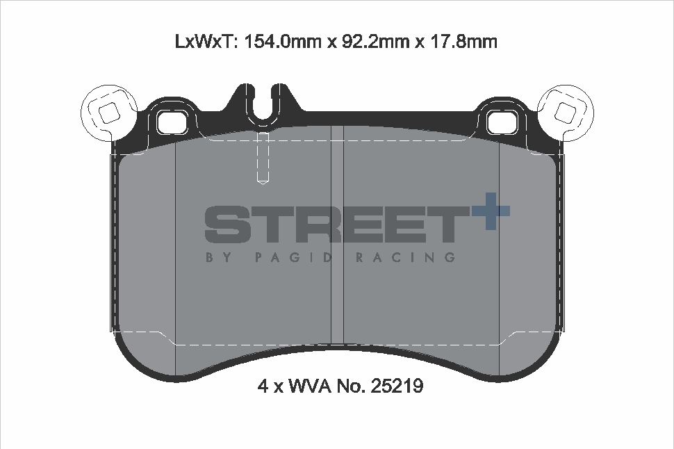 T8116SP2001 - Pagid Street+ Brake Pads; Front - Image 2