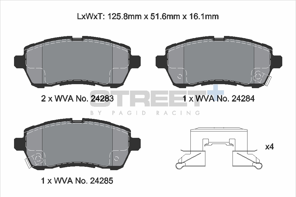 T8241SP2001 - Pagid Street+ Brake Pads; Front - Image 2