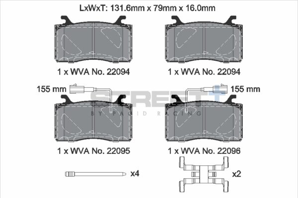 T8284SP2001 - Pagid Street+ Brake Pads; Front - Image 2