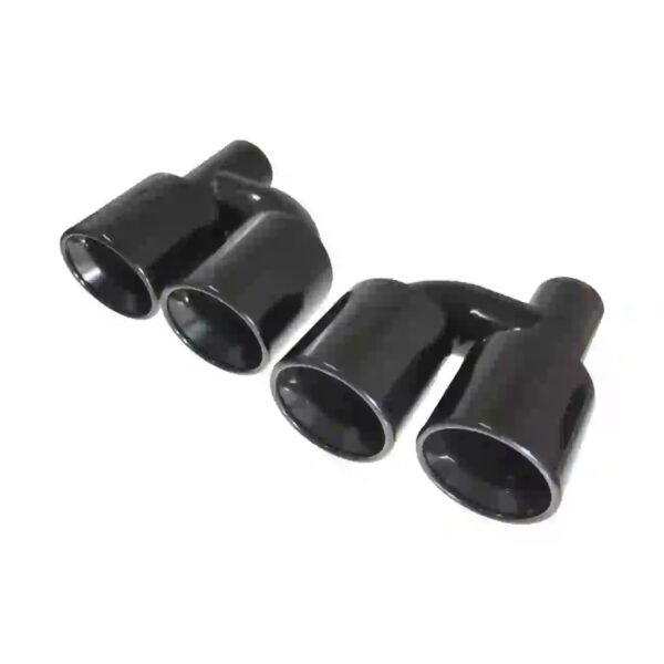 Black exhaust tips set slant cut offset D-114mm - Image 7