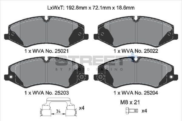 T8103SP2001 - Pagid Street+ Brake Pads; Front - Image 2