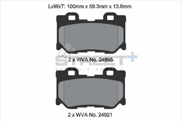 T8100SP2001 - Pagid Street+ Brake Pads; Rear - Image 2