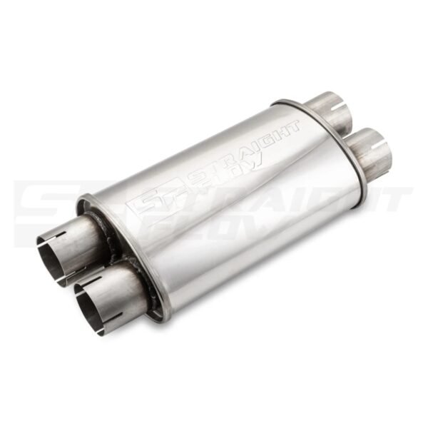 Muffler Oval 2x2 115/185mm L-315mm D-63 SS - Image 3