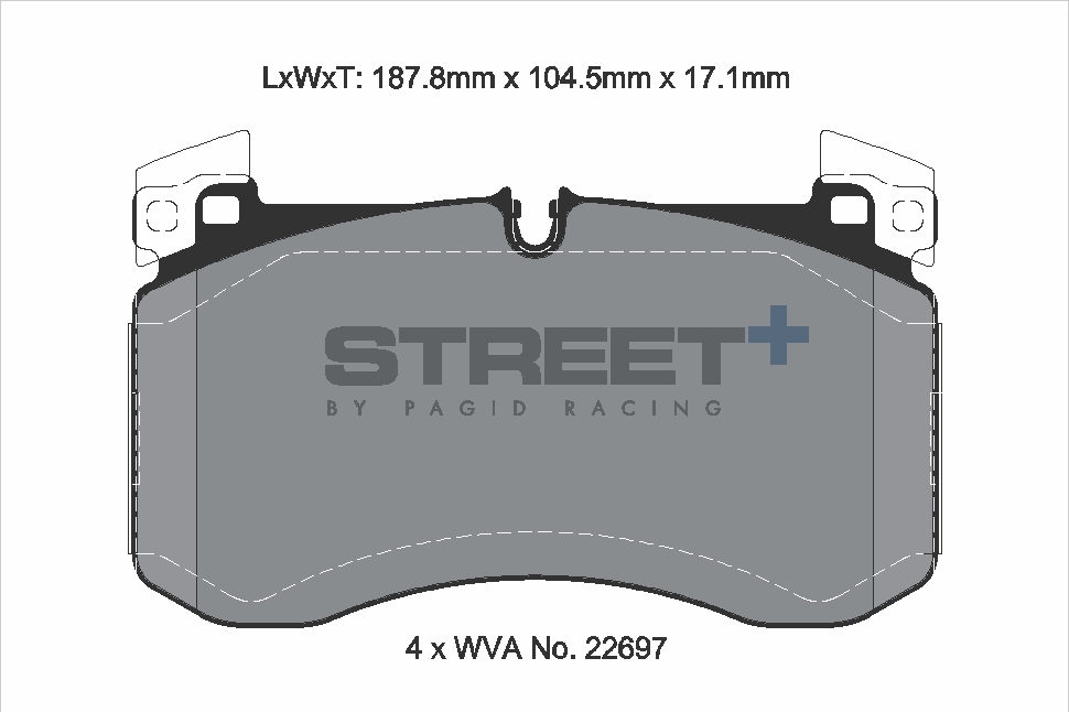 T8264SP2001 - Pagid Street+ Brake Pads; Front - Image 2
