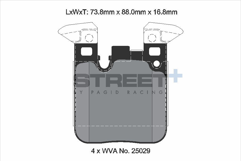 T8105SP2001 - Pagid Street+ Brake Pads; Rear - Image 2