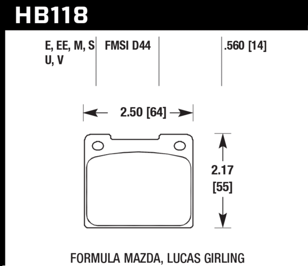 HB118E.560 - Hawk Blue 9012 Brake Pads; Front - Image 2