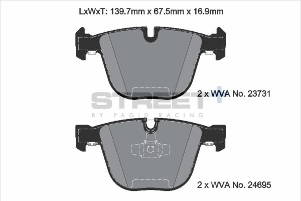 T8043SP2001 - Pagid Street+ Brake Pads; Rear - Image 2