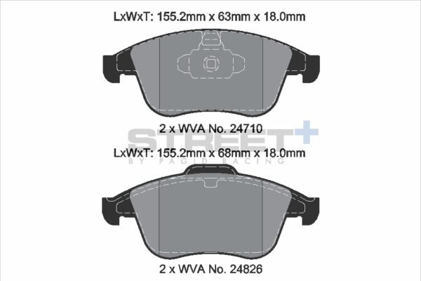 T8191SP2001 - Pagid Street+ Brake Pads; Front - Image 2