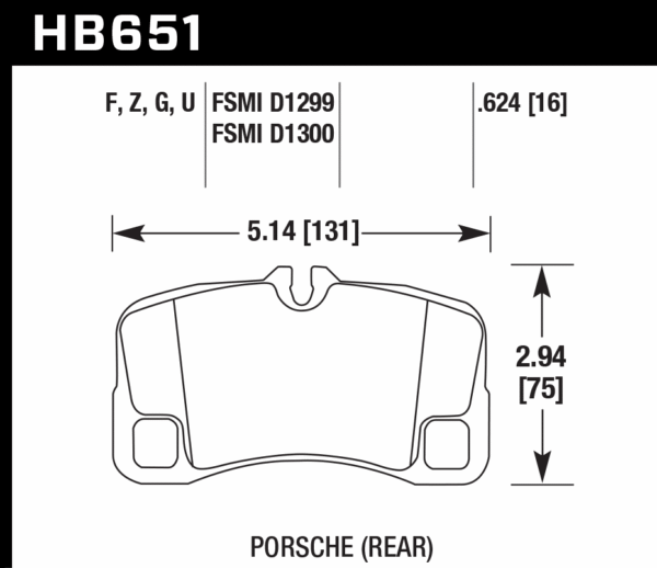 HB651Z.624 - Hawk PC Brake Pads; Rear - Image 2